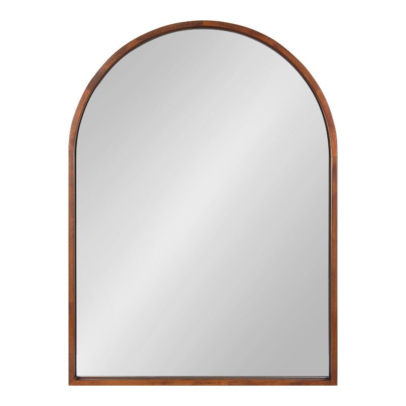 Kate &#38; Laurel All Things Decor 24&#34;x32&#34; Valenti Mid-Century Modern Arched Wall Mirror Walnut Brown, 4 of 9