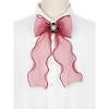 INSPIRE CHIC Women's Bow Brooch Clip Sheer Mesh Rhinestone Alloy Suitable for Uniform - 4 of 4