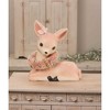 13.25 In Pastel Fawn With Wreath Retro Inspired Deer Figurines - 3 of 3