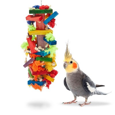 Zodaca Large Bird Toy for Parrots, Colorful Cage Accessories for Playing (3.7 x 20 in)