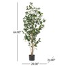 Maggift Artificial Plant 150cm Artificial Laurel Tree Sphere Topiary on Metal Spire for Indoor Walkway Entryway Decor Real Touch, Green, 24"*29"*64" - 3 of 4