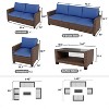 5 Pieces Patio Furniture Sets,Outdoor Sectional Sofa Wicker Conversation Couch for Coffee Table, Rattan Outdoor Furniture Backyards, Gardens - 2 of 4