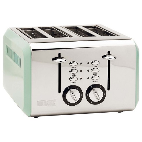 Haden Cotswold 4-Slice Wide Slot Stainless Steel Body Countertop Retro Toaster with Adjustable Browning Control, Sage Green - image 1 of 4