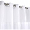 Extra Long Shower Curtain No Hooks Waffle Weave 71x86 White Hotel Grade Spa Style - 2 of 4