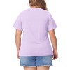 Agnes Orinda Women's Plus Size Basic Casual V Neck Short Sleeve Plain T-shirts - 4 of 4