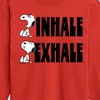 Boys' - Peanuts - Snoopy Inhale Exhale Long Sleeve Graphic T-Shirt - 2 of 4