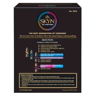 SKYN LifeStyles Selection Non-Latex Lubricated Condoms - 36ct