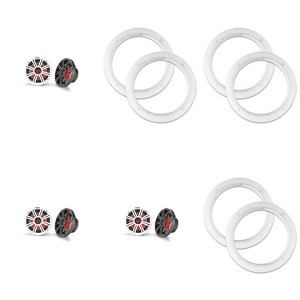 Kicker ( 3 Pair ) 45KM654L LED 6.5 Marine Coax with Charcoal and White Grills with a Pair of 50KLSR65 6.5 Led Lighted Speaker Ring - 1 of 4