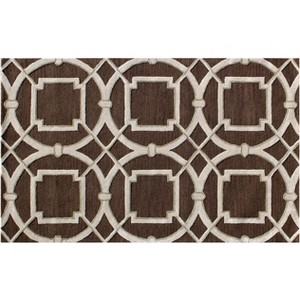 HomeRoots 5' X 8' Brown and Ivory Abstract Geometric Hand Tufted Non Skid Area Rug - 1 of 4