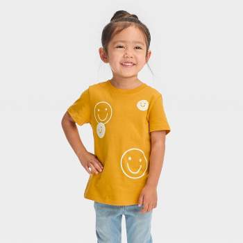 Toddler 'Smiles' Short Sleeve T-Shirt - Cat & Jack™ Mustard Yellow