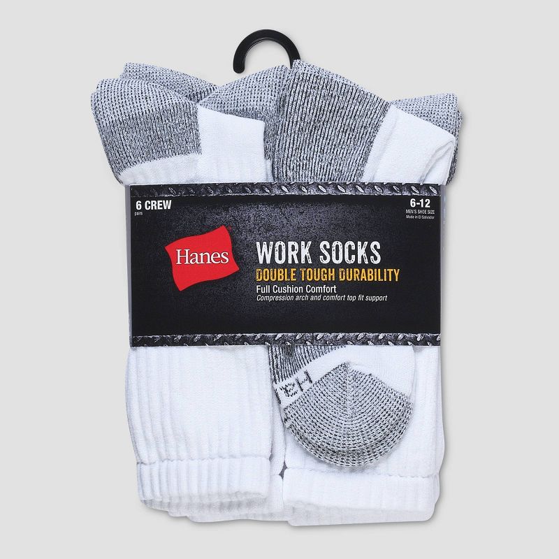 Hanes Men's Work Crew Socks 6pk - 6-12, 4 of 5