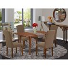 Rectangle Kitchen Table Set 5pc Southwestern Dining Table W/ Chairs Linen Fabric Dark Coffee - 2 of 4