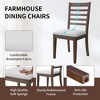 Set of 2/4 Farmhouse Dining Chairs Upholstered Dining Chairs Armless Chairs with High Ladder Back, Natural/Brown+Beige-ModernLuxe - 3 of 4