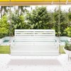 Tangkula 2-Person Porch Swing Chair Wooden Garden Swing Bench w/ Adjustable Chains - 3 of 4