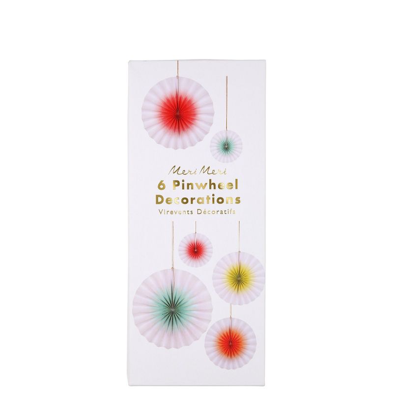 Meri Meri Neon Ombre Pinwheel Decorations (Pack of 6), 2 of 9