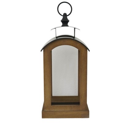 VIP Wood 16.25 in. Brown Towne Arch Top Lantern