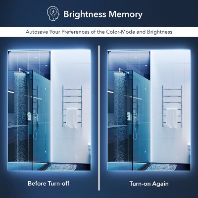 Nora 53'' Frameless Anti-Fog LED Bathroom Vanity Mirror with Smart Touch