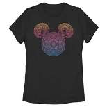Women's Mickey & Friends Colorful Mandala Mickey Mouse Logo T-Shirt