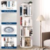 Wooden Rotating Bookshelf 4 Tier, 360° Floor-Standing Bookcase and Multi-Functional Storage Organizer for Living Room, Kids, Beigeand Adults - 4 of 4