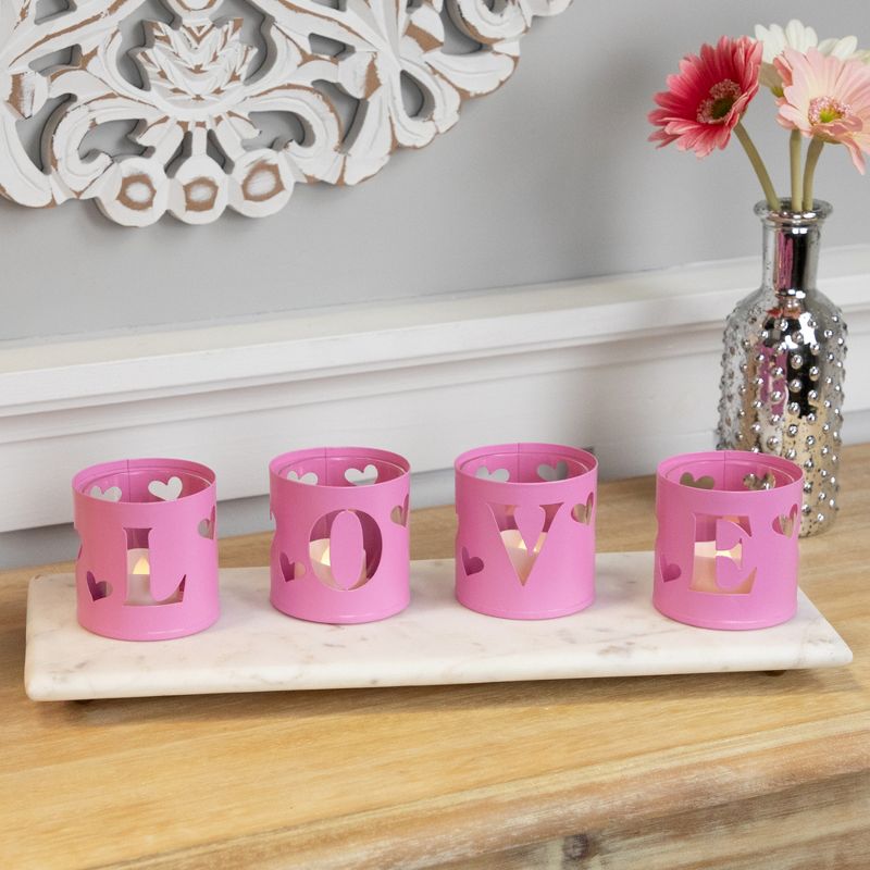 Northlight Love Valentine's Day Metal Votive Candle Holders - 2.75" - Set of 4, 3 of 7