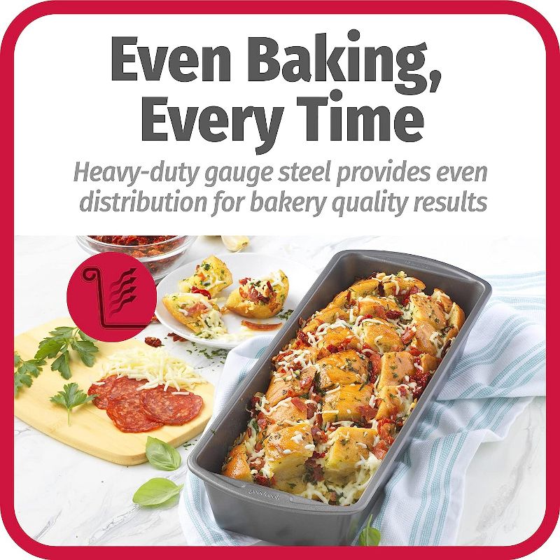 GoodCook Set of 2 Extra Large 13'' x 5'' Nonstick Steel Bread Loaf Pans, Gray,, 3 of 7