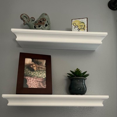 2pc Traditional Wall Shelf Set White - Threshold™