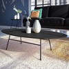 LeisureMod Rossmore Modern Oval Coffee Table with Black Steel Frame - 2 of 4
