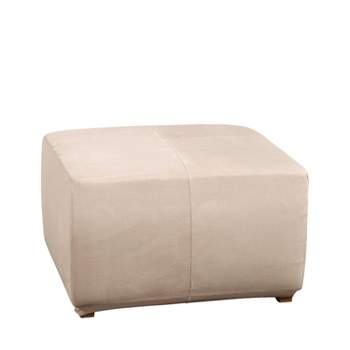 Ultimate Stretch Suede Ottoman Slipcover Cement - Sure Fit