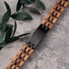Men's Stainless Steel and Natural Wood Link Bracelet, Wide Wristband with Secure Clasp - 4 of 4
