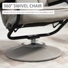 PU Leather Manual Swivel Recliner Chair with Ottoman, Adjustable Recline and Steel Base - 3 of 4