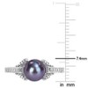 EVERLY JEWELRY |Sterling Silver 0.02 CT TW Diamond 7 - 7.5 MM White Freshwater Cultured Pearl Fashion Ring - 4 of 4