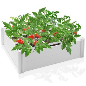 Casafield White Vinyl Raised Garden Bed, Outdoor Above Ground Garden Planter Box for Flowers, Vegetables, and Gardening - 1 of 4