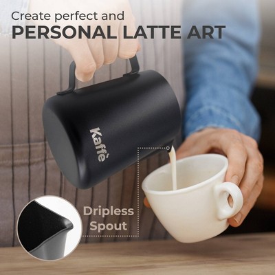 Kaffe Matte Black Stainless Steel 20oz Frothing Pitcher
