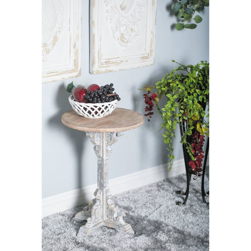 Traditional Round Wood Accent Table White - Olivia &#38; May, 3 of 17