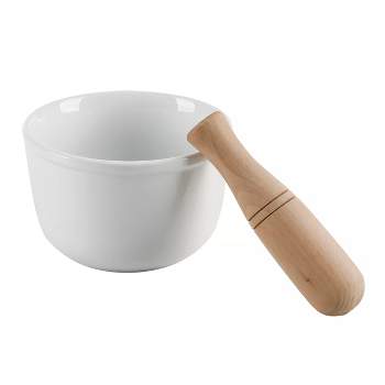 Gibson Our Table Simply White 24 Ounce Porcelain Mortar and Pestle Set