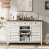 Farmhouse 53.5'' Buffet Cabinet with Storage for Dining Room, Kitchen, Living Room Coffee Bar, White - 3 of 4