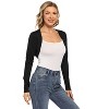 Coolmee Women Long Sleeve Cardigan Jacket Knit Sweaters Cropped Open Front Bolero Shrug - 2 of 4