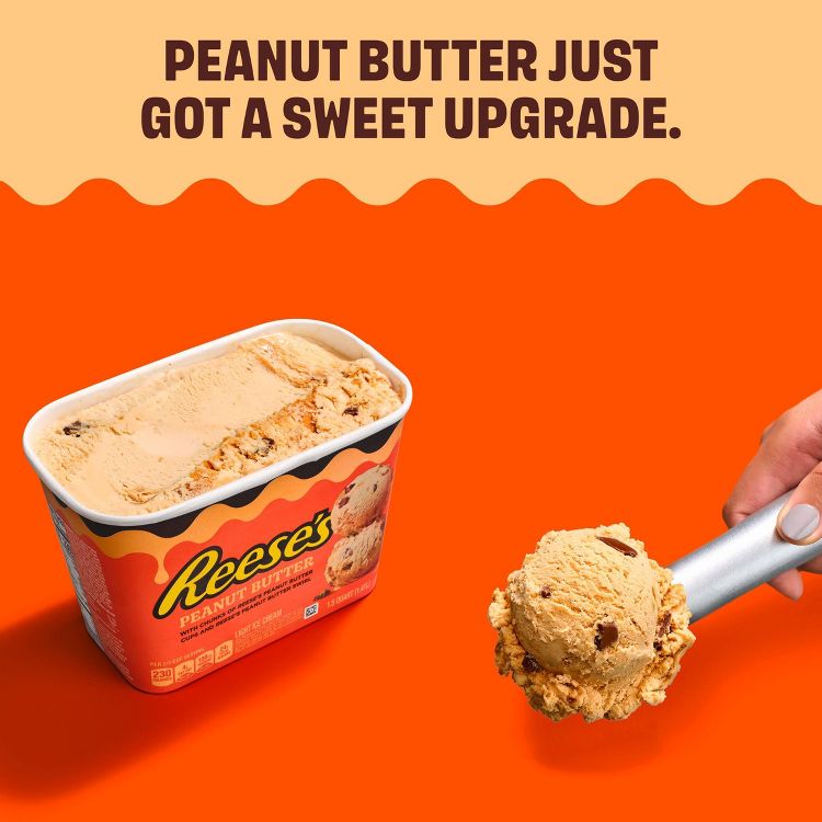 Reese's Peanut Butter Light Frozen Ice Cream with Reese's Peanut Butter Cups & Peanut Butter Swirl – 48 fl oz, 3 of 8