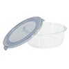 Gibson 32 Ounce Round Glass Storage Container in Grey - 2 of 4