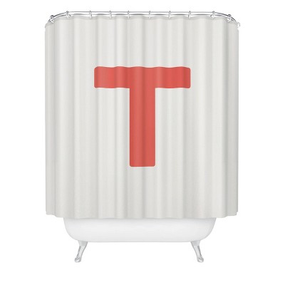 Deny Designs April Lane Art Block Monogram Shower Curtain