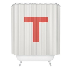 Deny Designs April Lane Art Block Monogram Shower Curtain - 1 of 3
