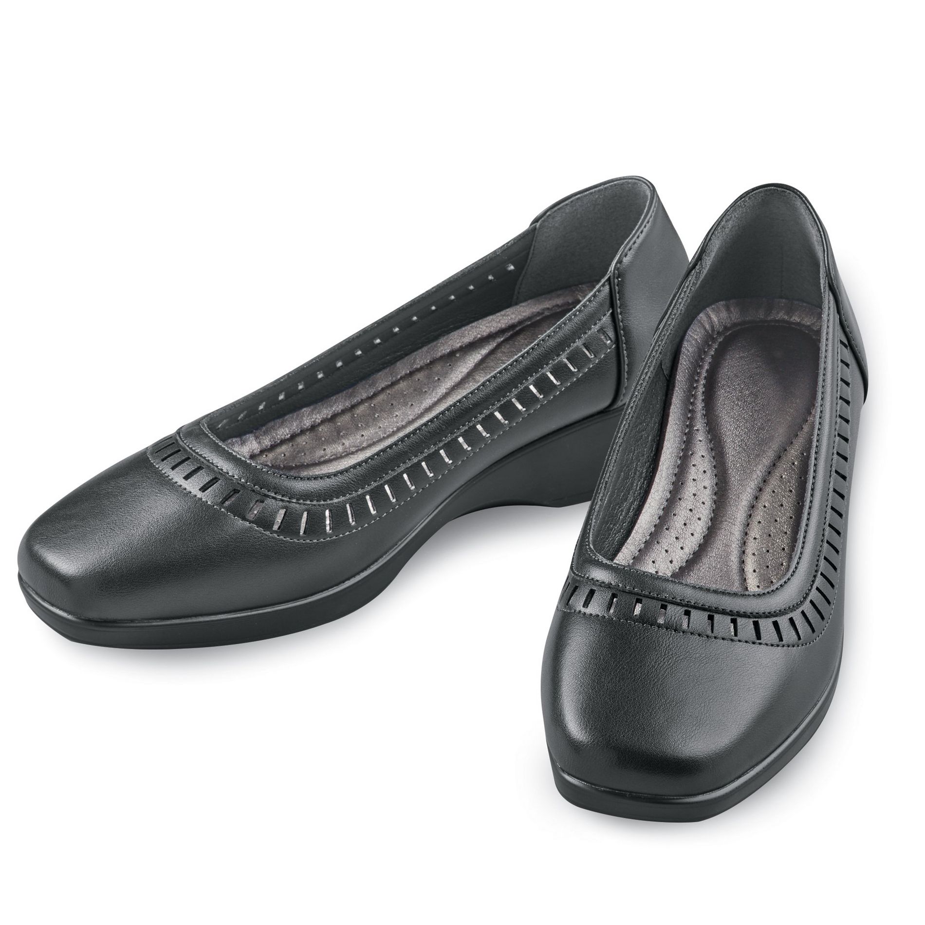 Collections Etc Comfortable Decorated Cut-Out Cushioned Insole Shoes