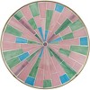 Teal Island Designs Modern Gold Round Outdoor Accent Side Table 14 1/4" Wide Pink Green Mosaic Tabletop for Front Porch Patio House Balcony - 3 of 4