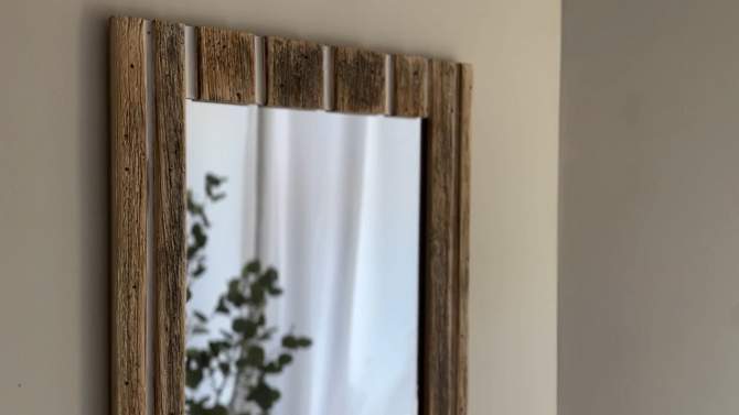Striped Driftwood Wall Mirror Glass, Wood & MDF by Foreside Home & Garden, 2 of 7, play video