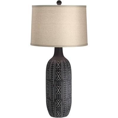 Pacific Coast Lighting 31 1/4" Black Geometric Pattern Table Lamp