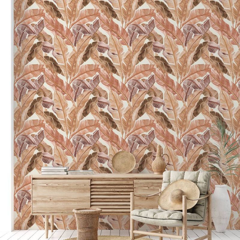 Tempaper &#38; Co. 28 sq ft Bahama Palm Russet Peel and Stick Wallpaper, 5 of 7
