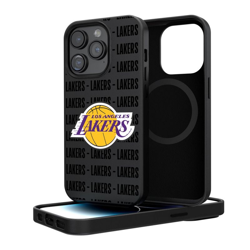 Keyscaper Los Angeles Lakers Text Backdrop Magnetic Phone Case, 1 of 8