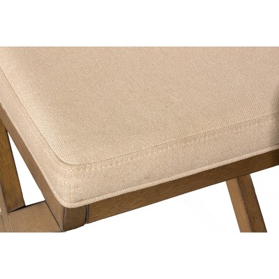 Somerset Fog Gray Upholstered Backless Vanity Stool with Rubberwood Legs