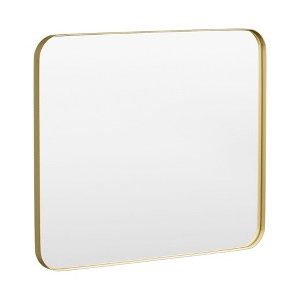 Tempered Glass Rounded Rectangle Framed Wall-Mounted Bathroom Vanity Mirror - 1 of 1