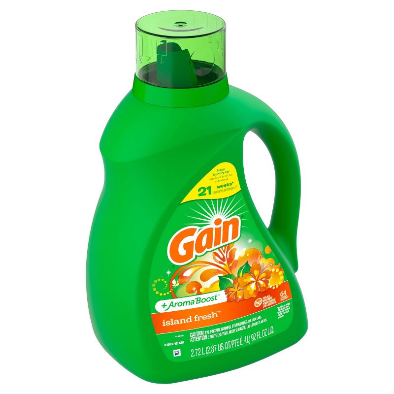 Gain + Aroma Boost Island Fresh Scent HE Compatible Liquid Laundry Detergent, 4 of 11